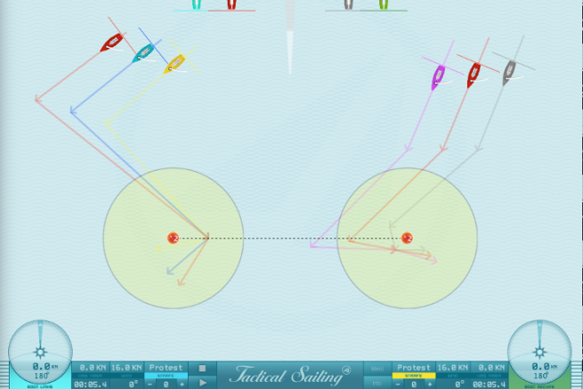 Simulation de passage de porte au vent sur Tactical Sailing
