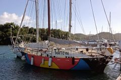 Prparation d'une Transatlantique sur Hateya, un cotre aurique en acier