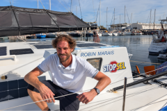 Robin Marais � bord de son Imoca RESPIRE