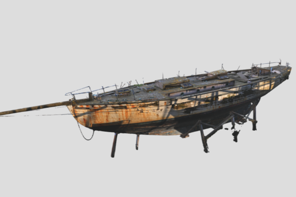 Rendu 3D d'un bateau obtenu suite au traitement des donnes par relev photogrammtrique