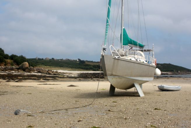 Cette plage au sud de l'�le St Martin aux Scilly est id�ale pour �chouer, par temps calme.