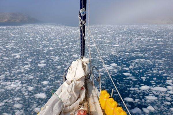 Navigation du voilier Arthur sur la cte est du Groenland