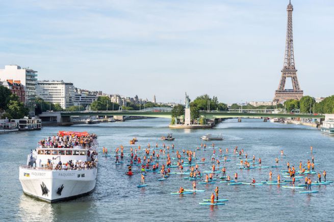 Dpart du rallye paddle des sauveteurs en Mer sur la Seine