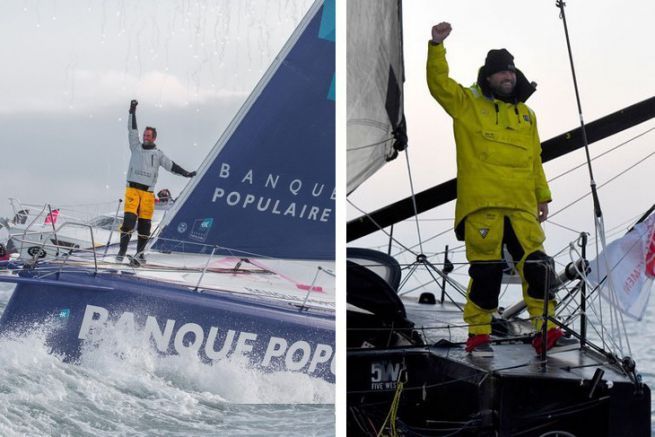 Armel le Clac'h et Alex Thomson, vainqueurs du Vende Globe