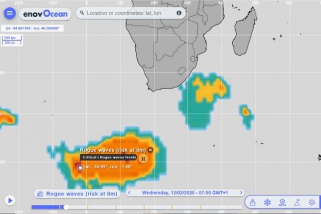 Prvision des vagues sclrates au sud de l'Afrique pour la journe du 02/12/2020